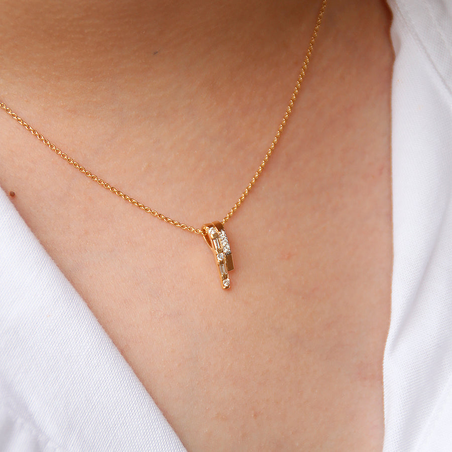 Diamond Bar Pendant Necklace