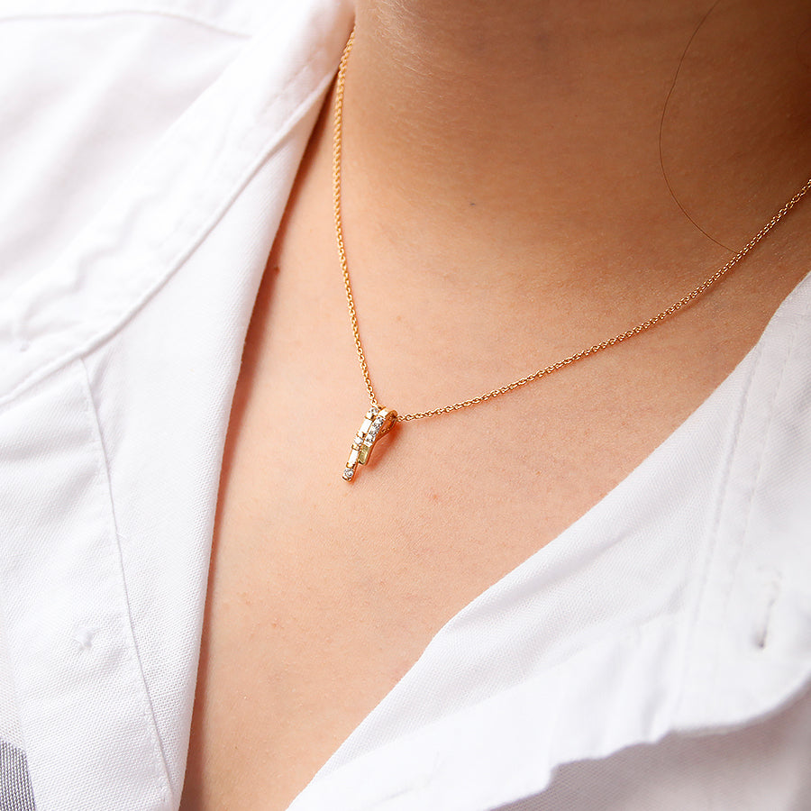 Diamond Bar Pendant Necklace