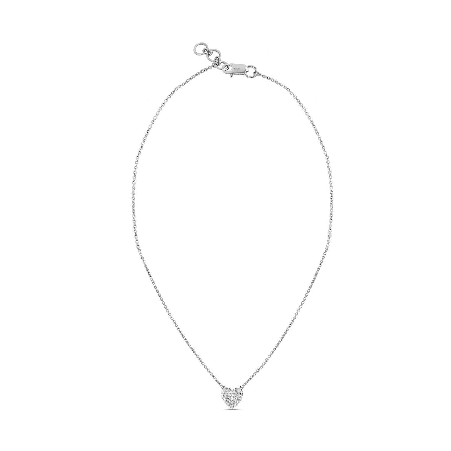 Classic Pave Heart Diamond Necklace