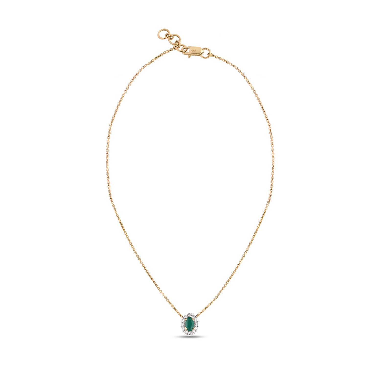 Green Emerald Diamond Necklace