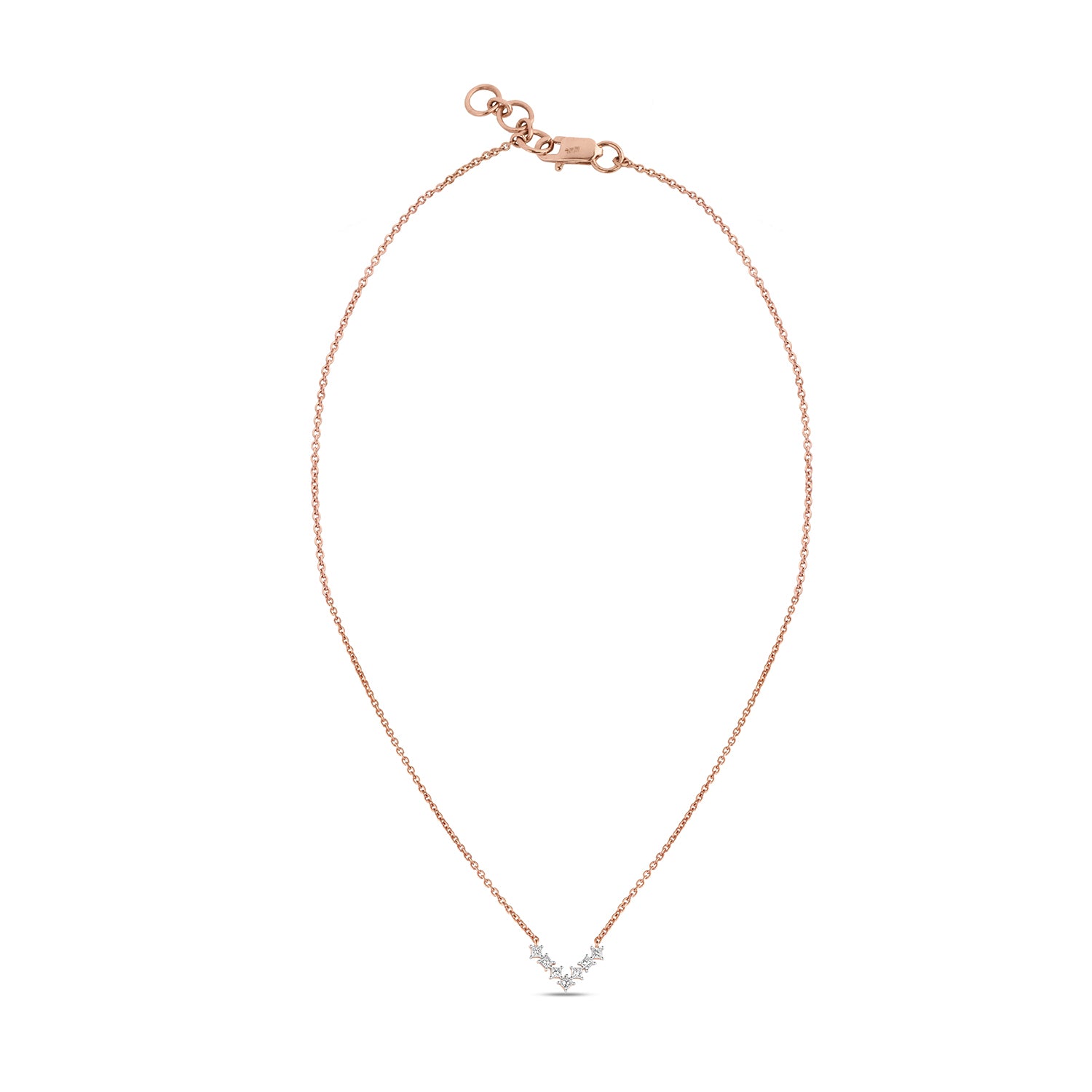 Fancy Cut V diamond Necklace