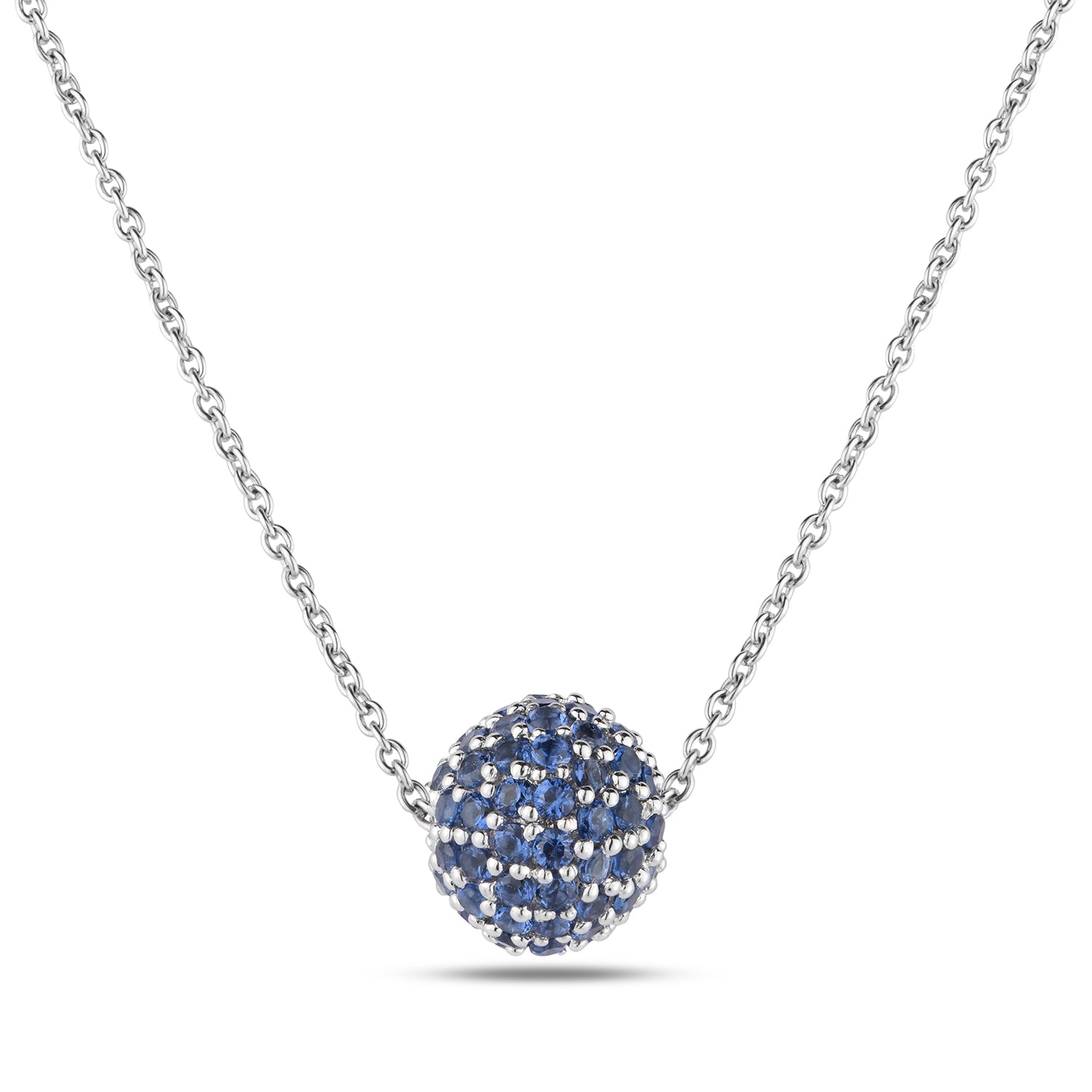 Blue Sapphire Studded Ball Necklace