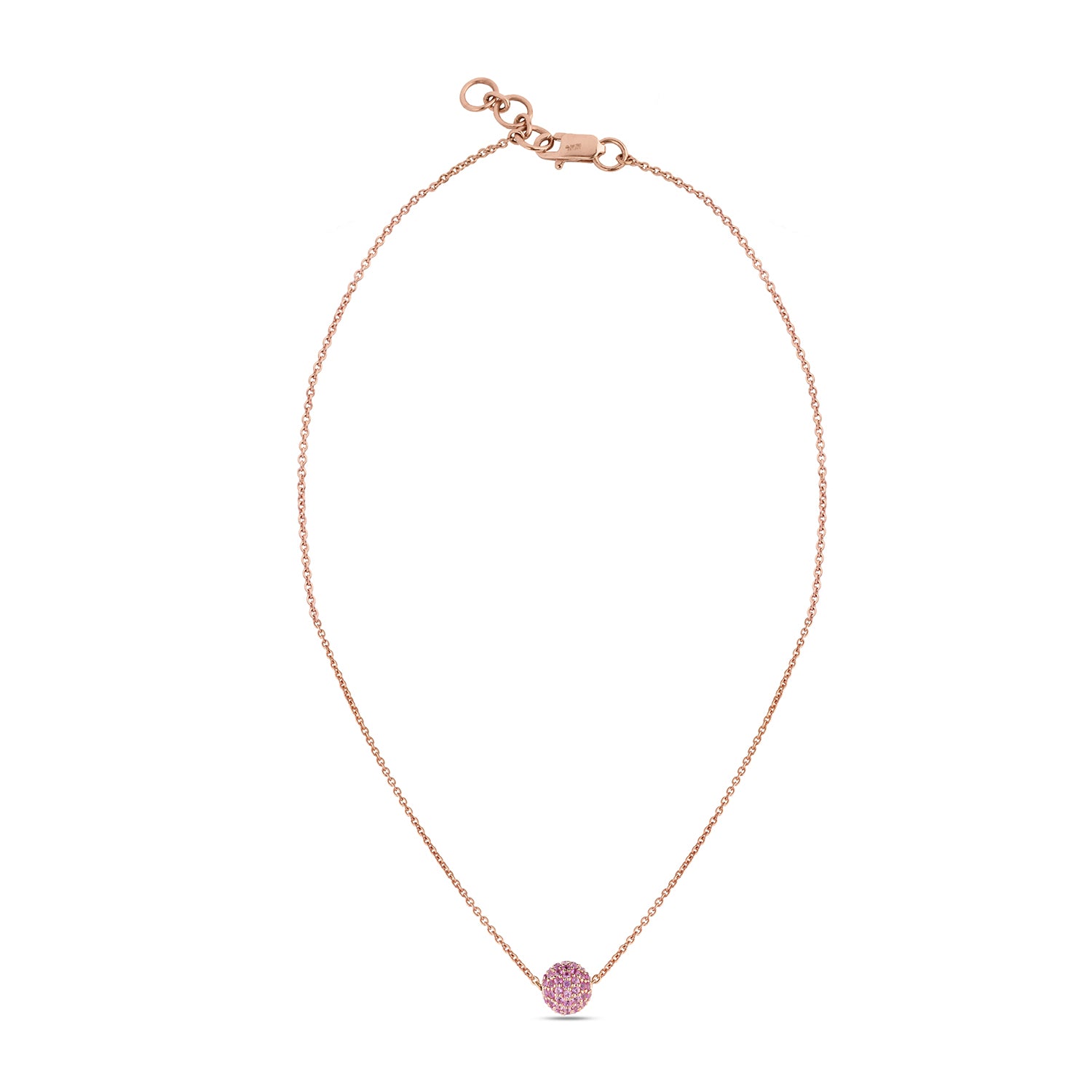 Pink Sapphire Studded Ball Necklace