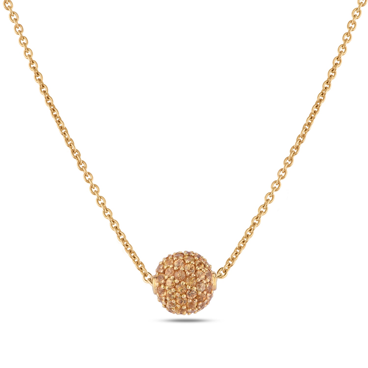 Yellow Sapphire Studded Ball Necklace