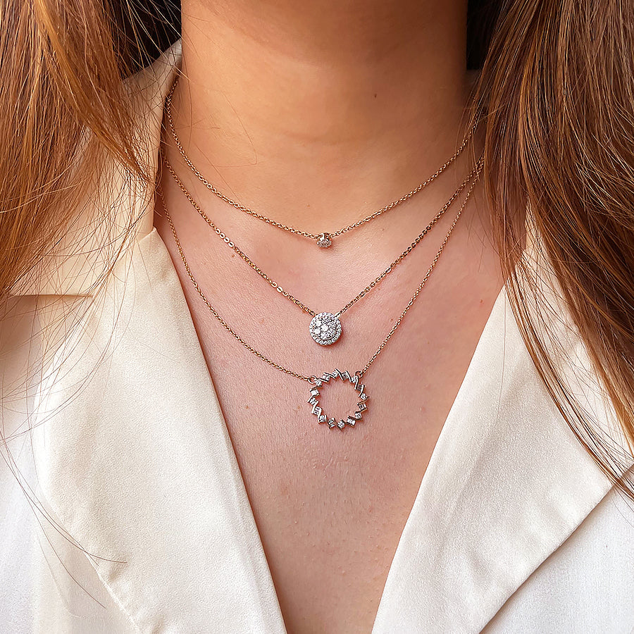 Seven Stone Composite Set Diamond Necklace