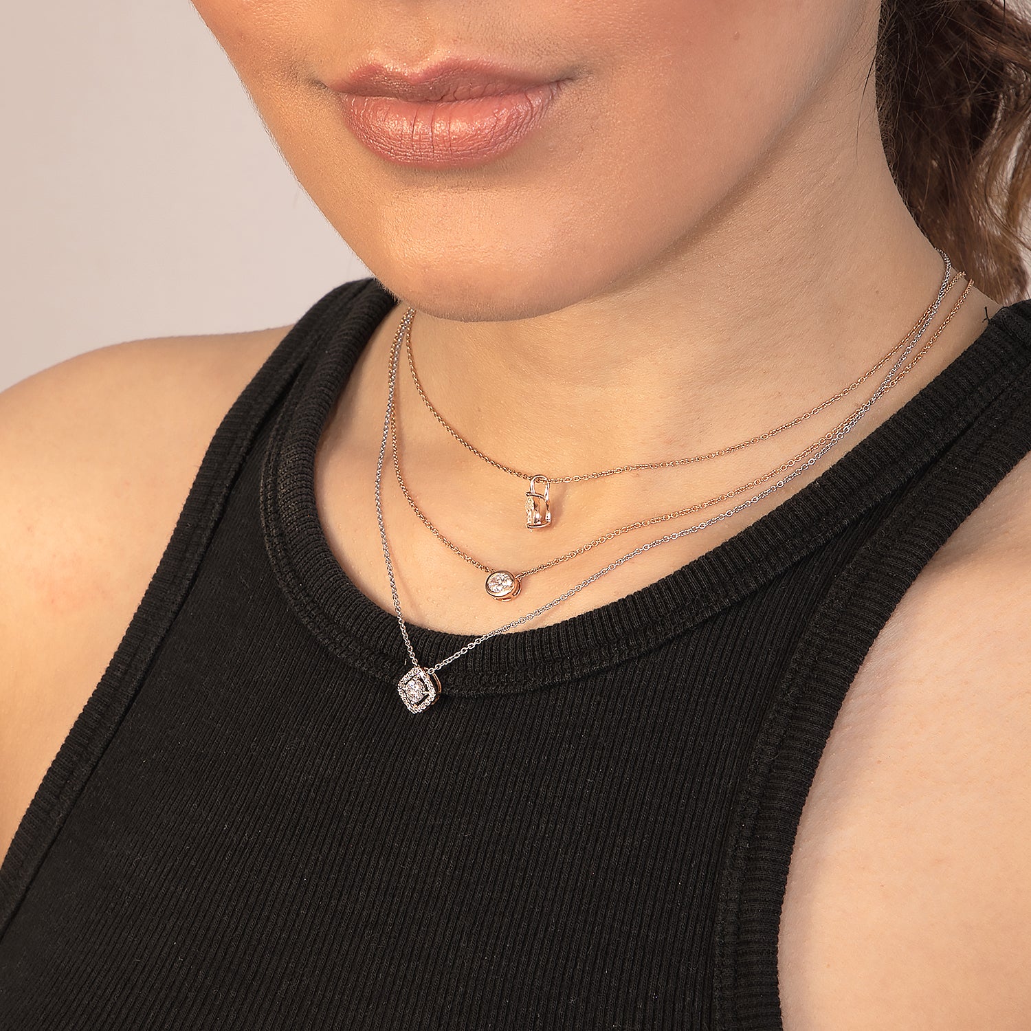 Seven Stone Composite Set Diamond Necklace