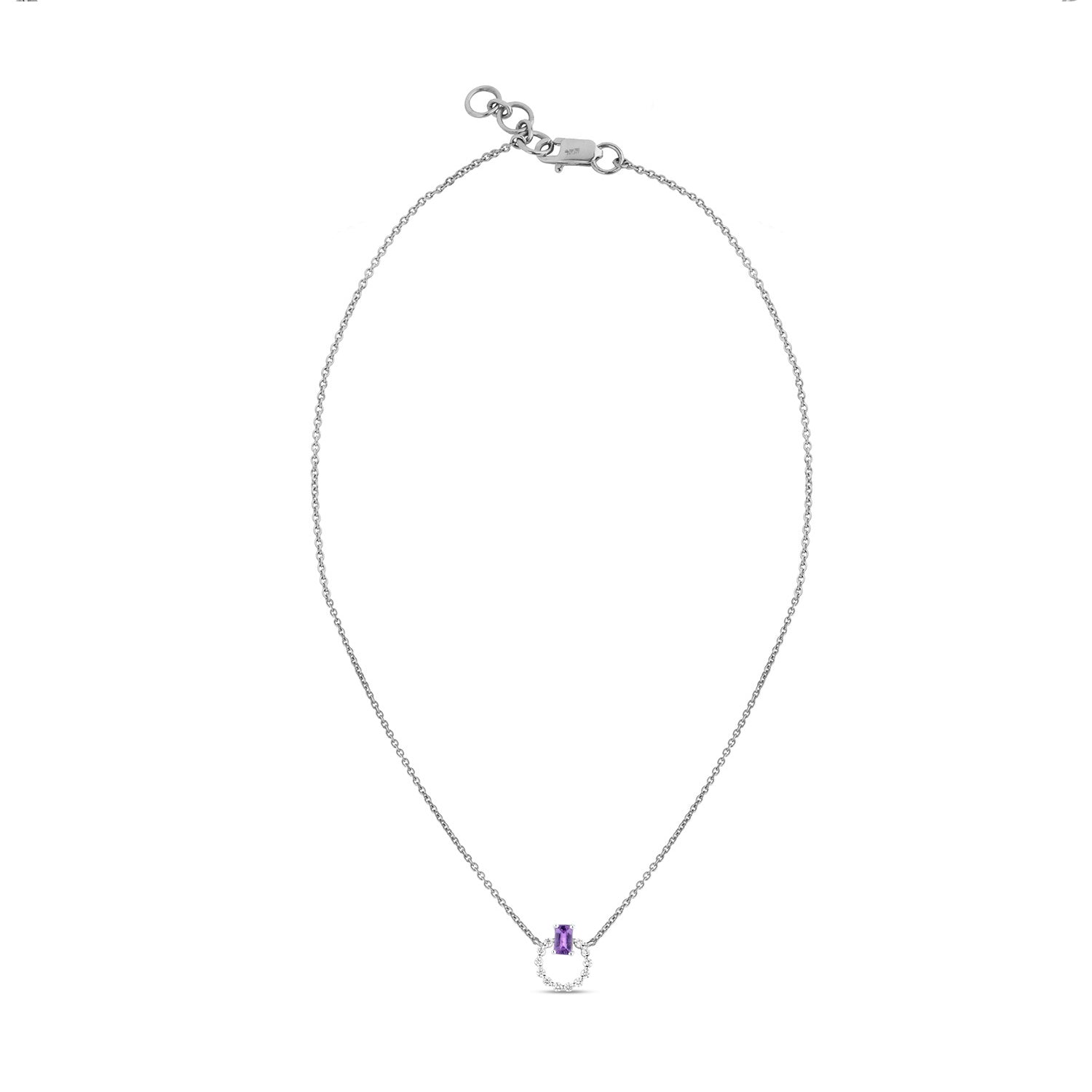 Purple Sapphire Circular Diamond Neckalce