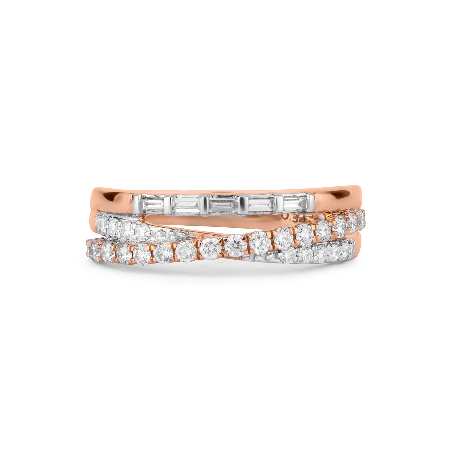 Crossover Diamond Stack Ring