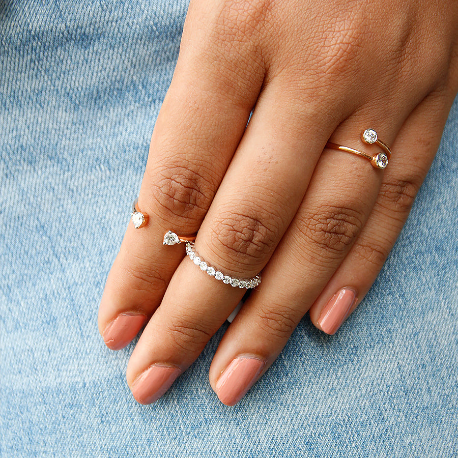 Open Stud Diamond Ring