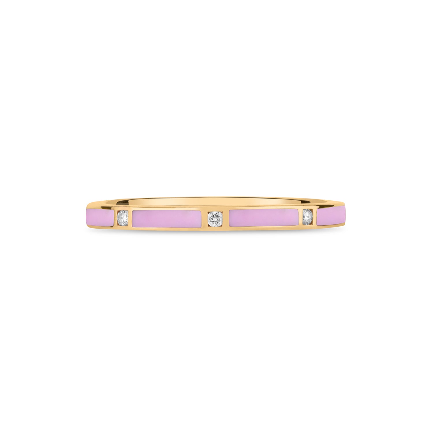 Stackable Light Pink Enamel Diamond Band