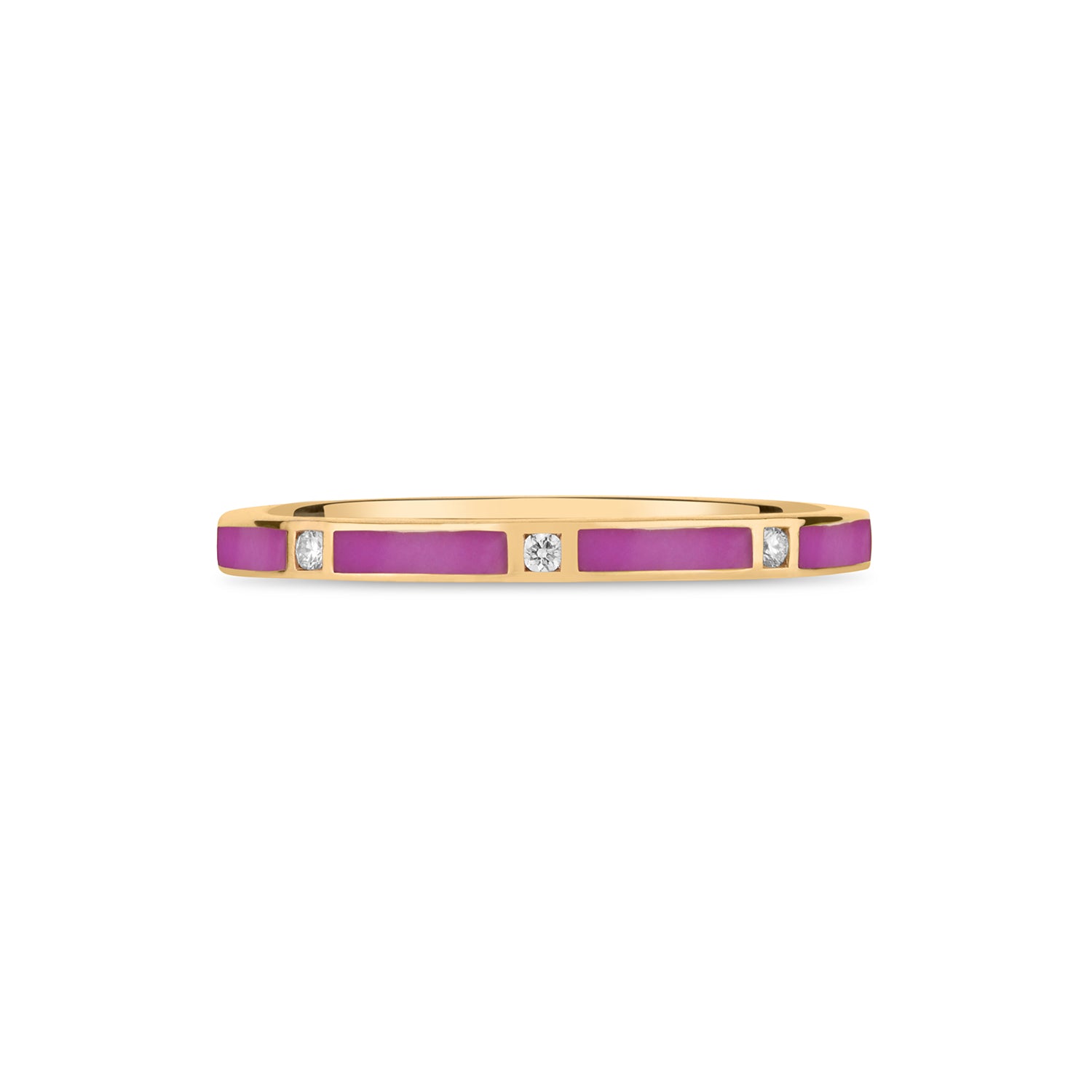 Stackable Purple Enamel Diamond Band