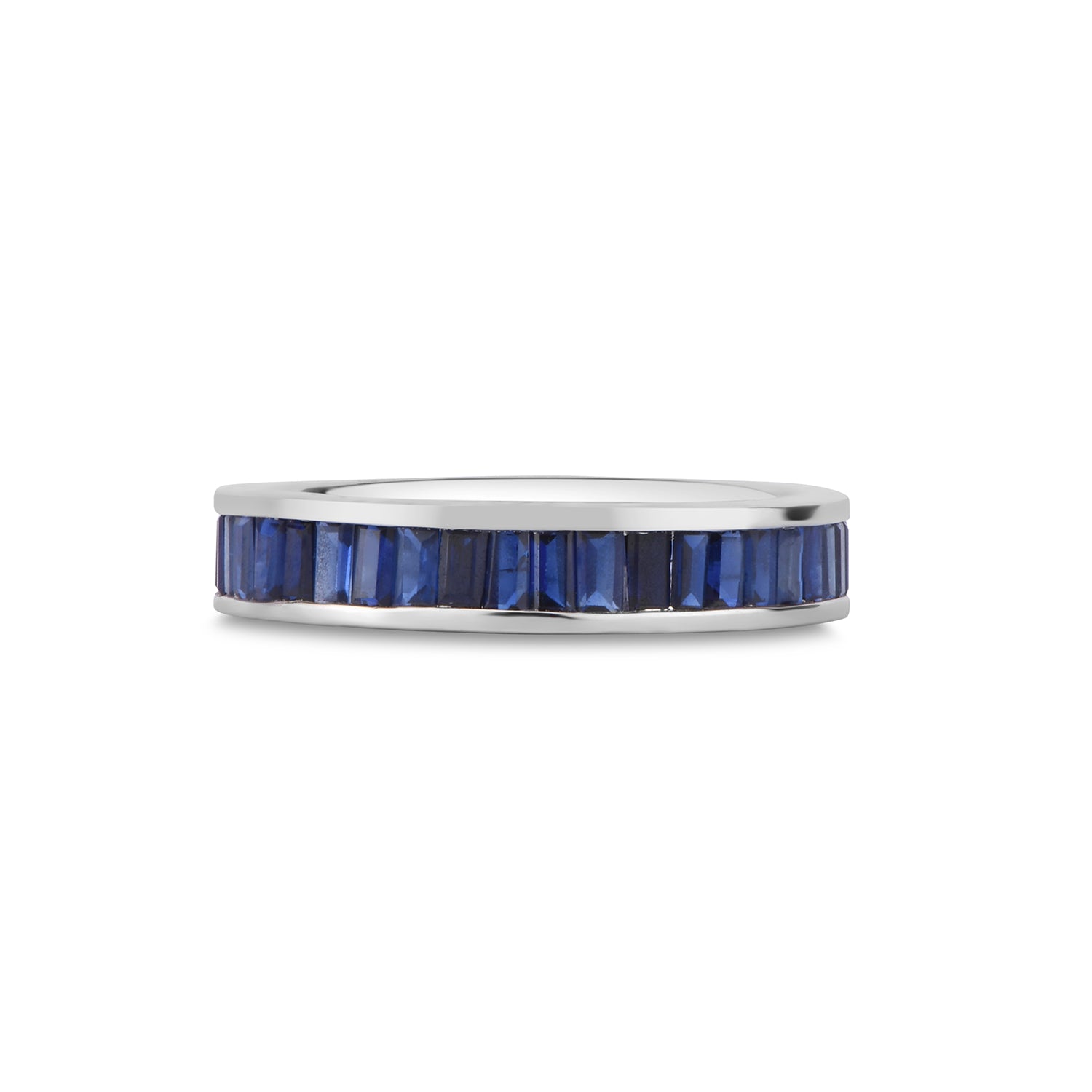 Blue Sapphire Baguette Eternity Band