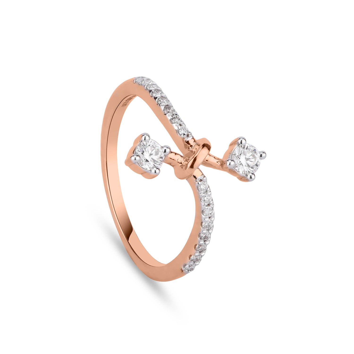 Two Stone Linked Diamond Ring