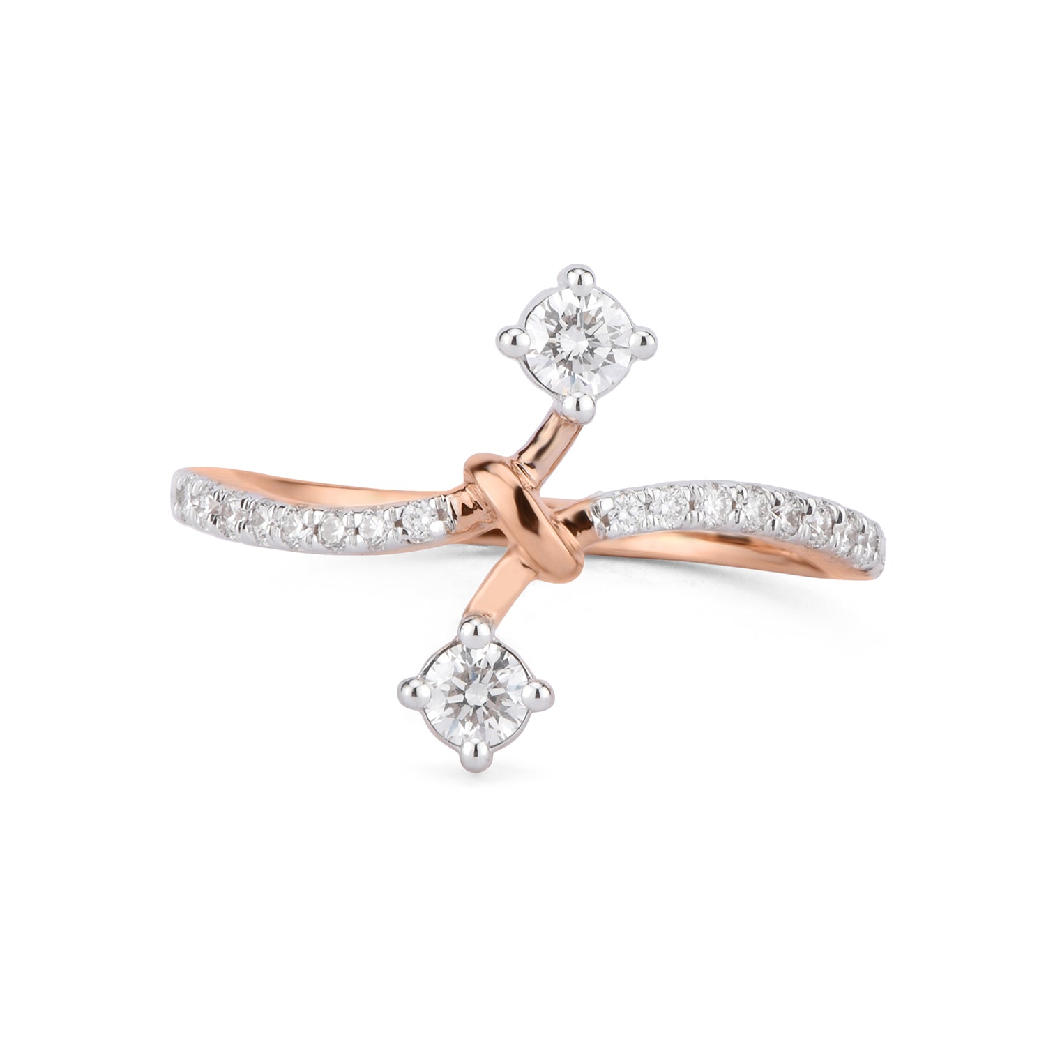 Two Stone Linked Diamond Ring