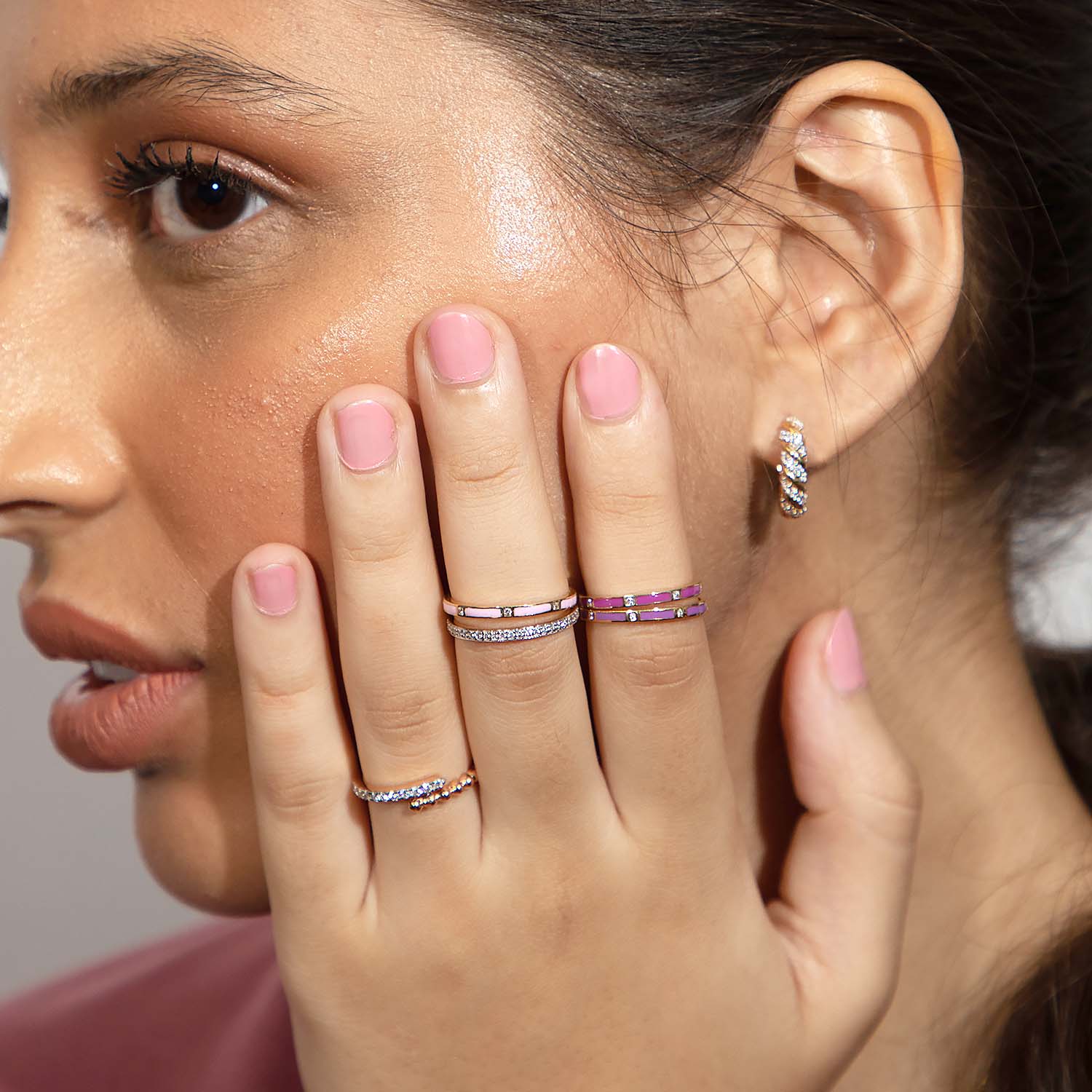 Half Bubble Diamond Band
