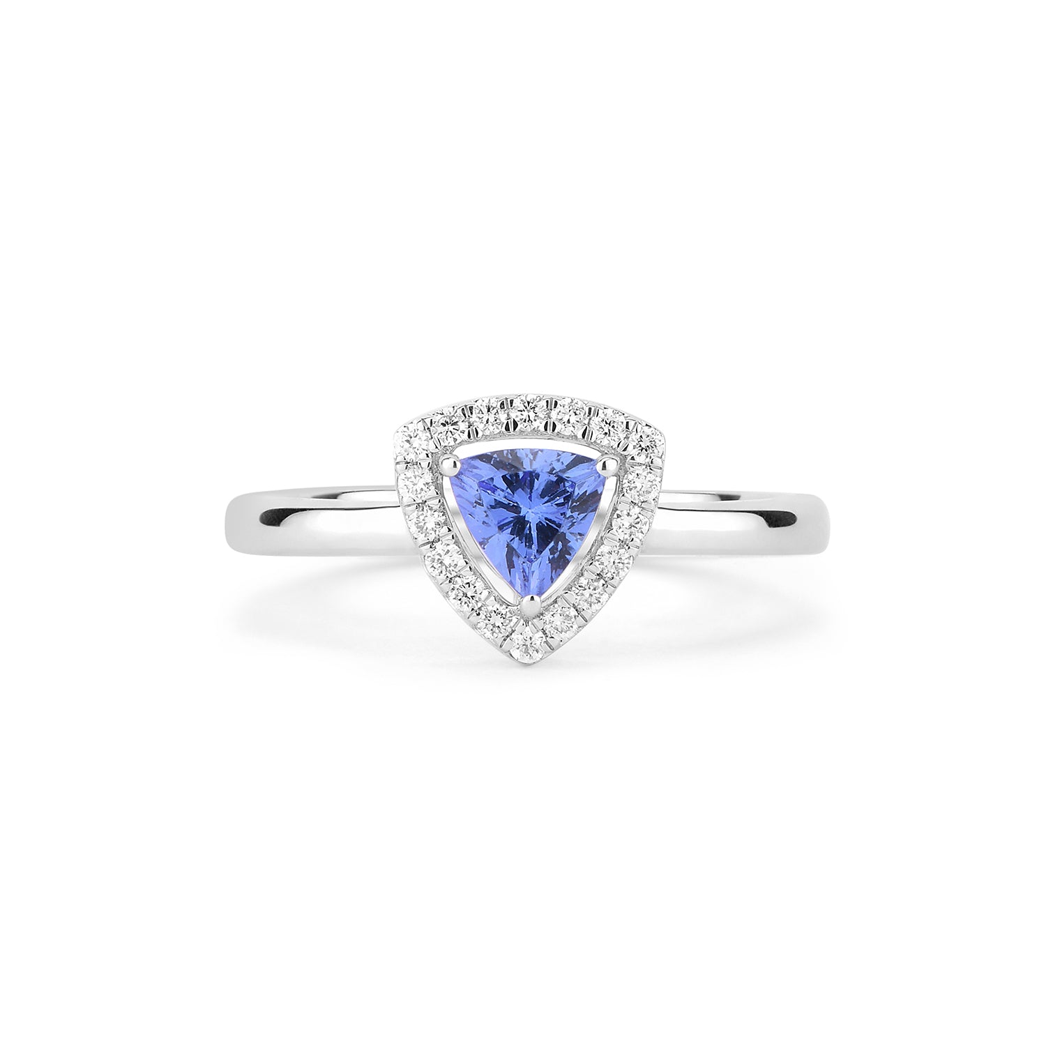 Trilliant shaped Blue Tanzanite diamond Ring