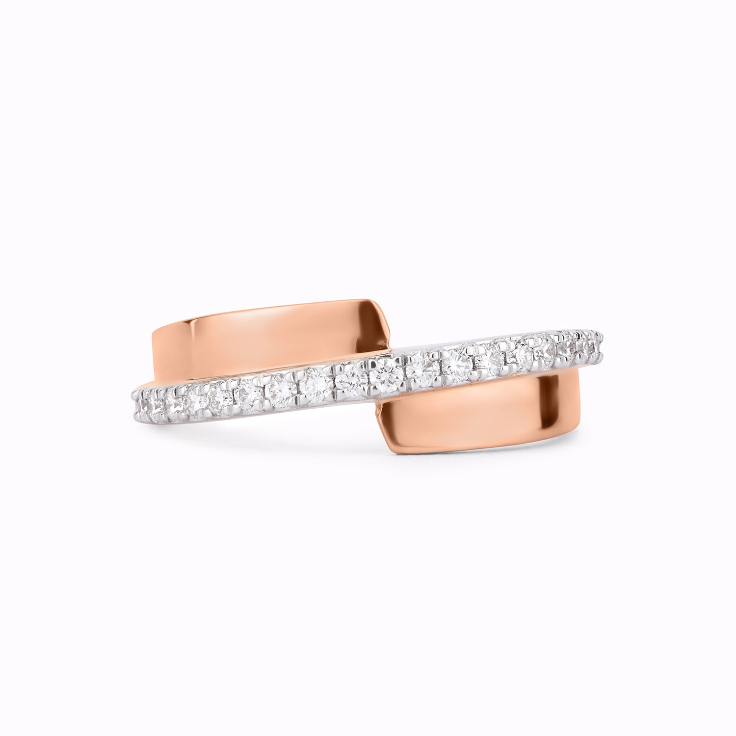 Half Metal Micro Diamond Ring