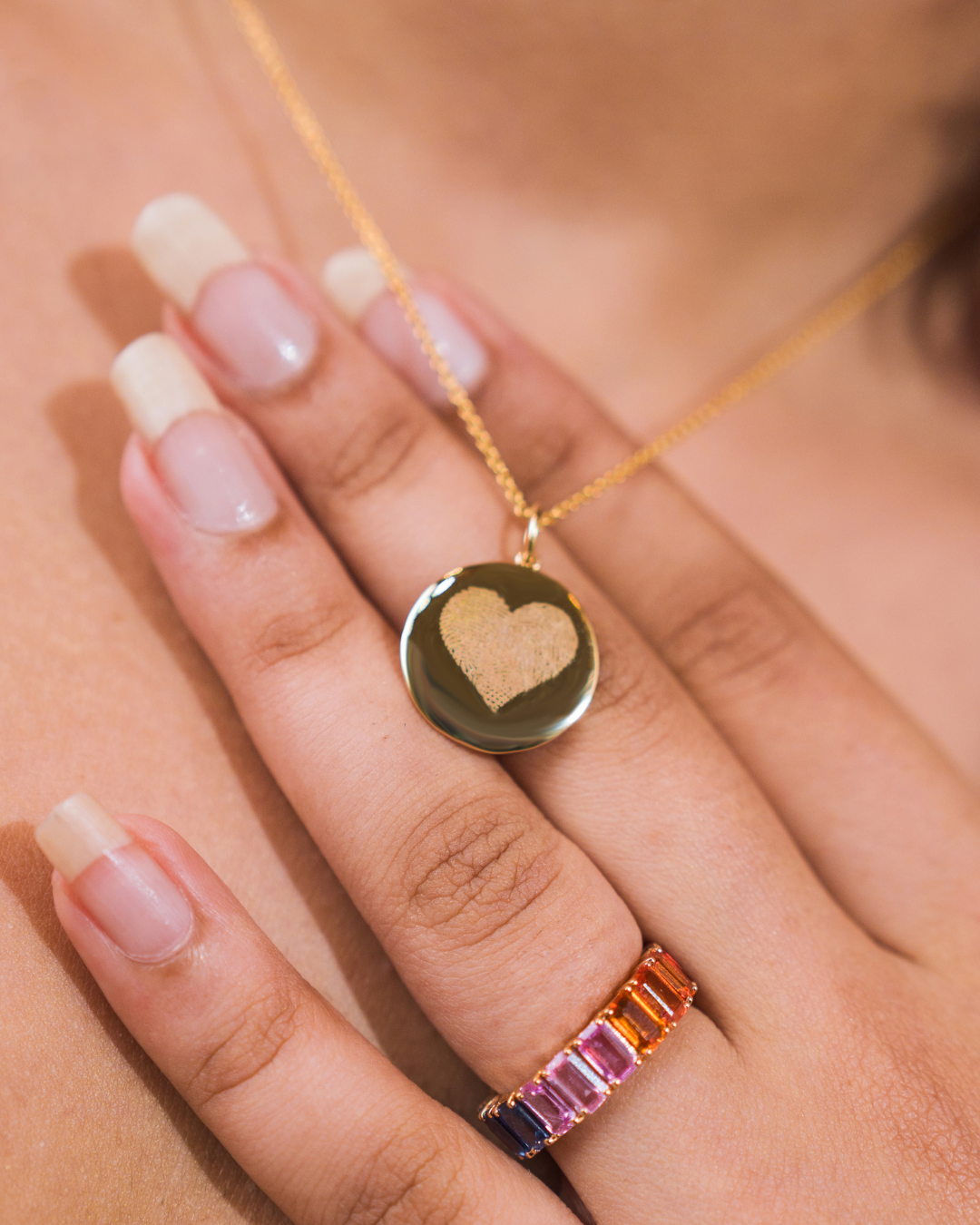 Love Finger Print - Pendant - 14k Yellow Gold