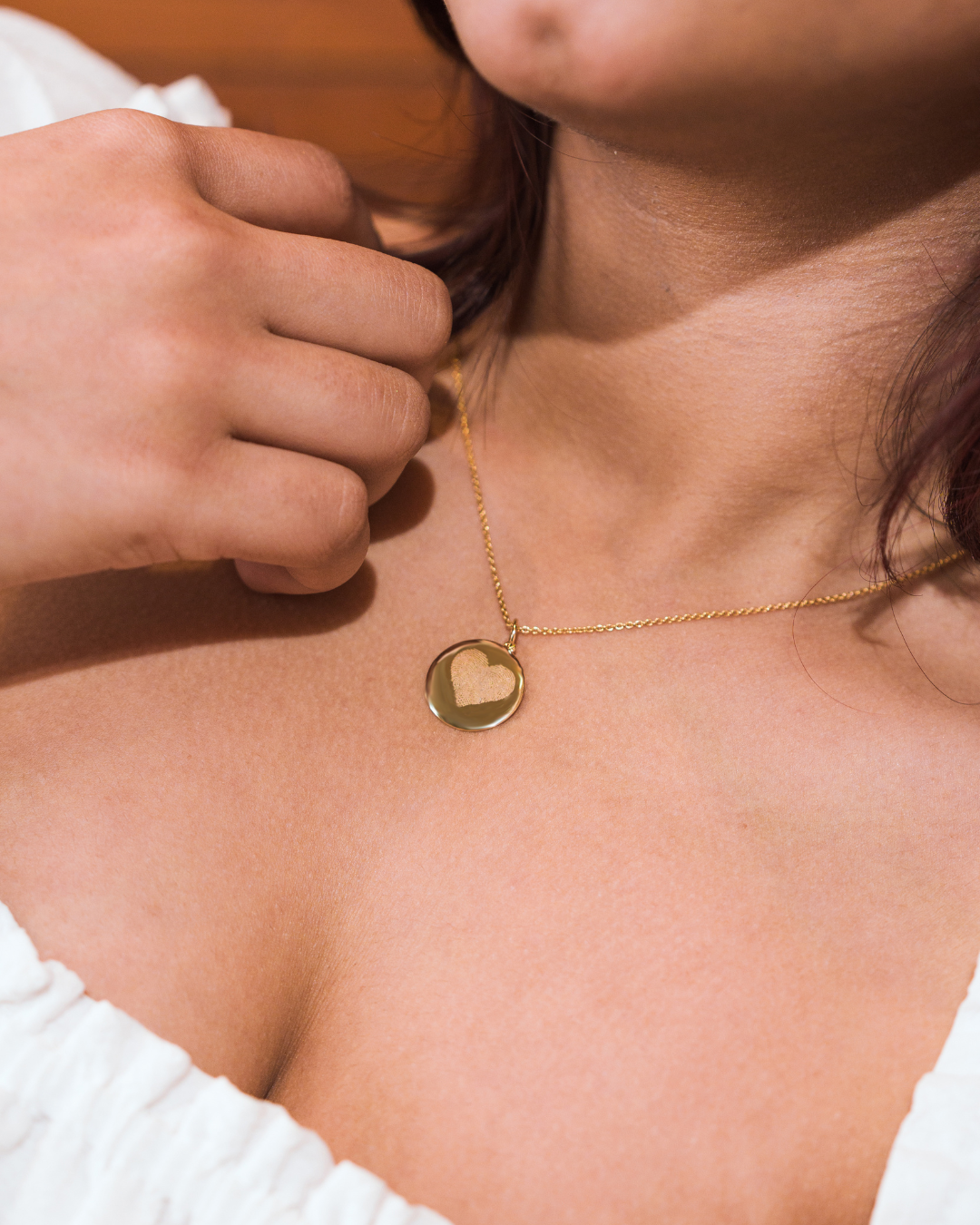 Love Finger Print - Pendant - 14k Yellow Gold