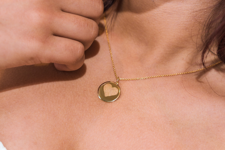 Love Finger Print - Pendant - 14k Yellow Gold