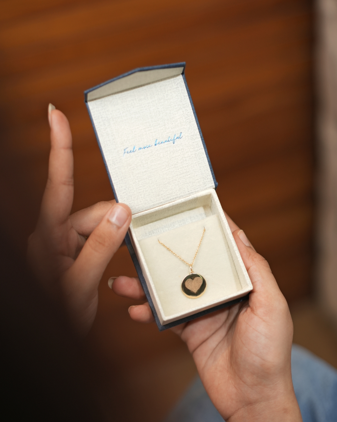 Love Finger Print - Pendant - 14k Yellow Gold