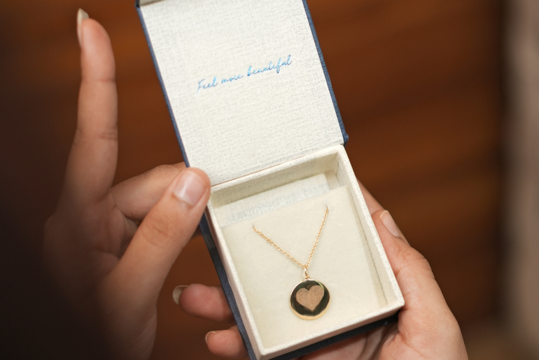 Love Finger Print - Pendant - 14k Yellow Gold