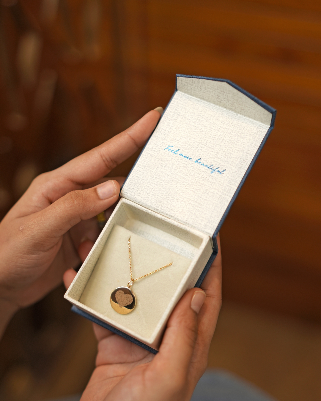 Love Finger Print - Pendant - 14k Yellow Gold