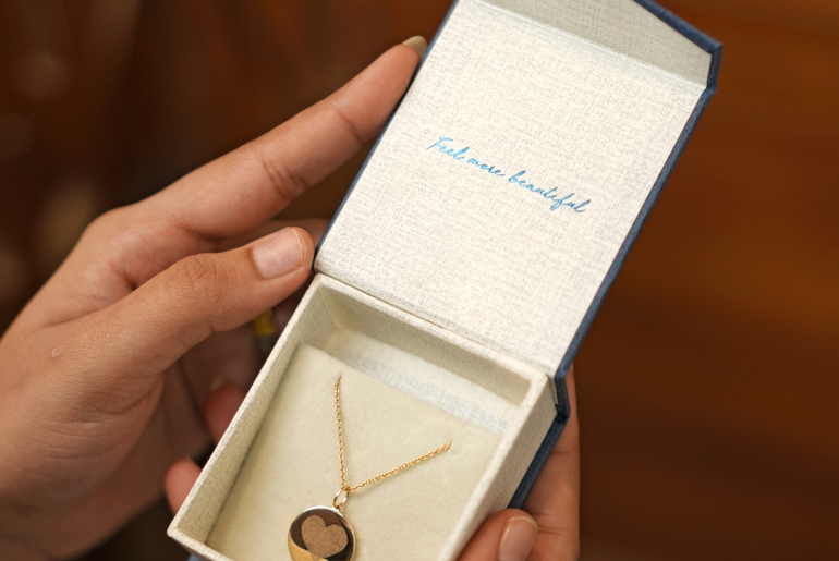 Love Finger Print - Pendant - 14k Yellow Gold