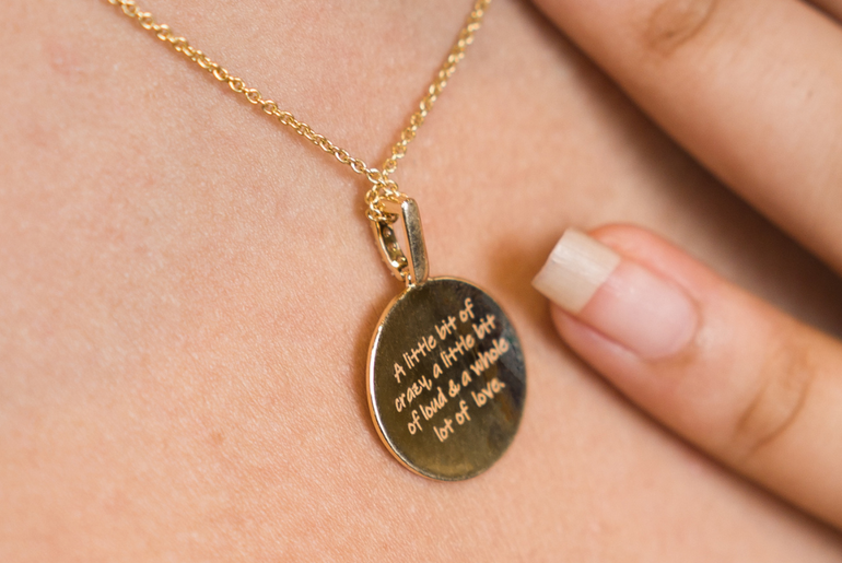 Triple Finger Print - Pendant - 14k Yellow Gold