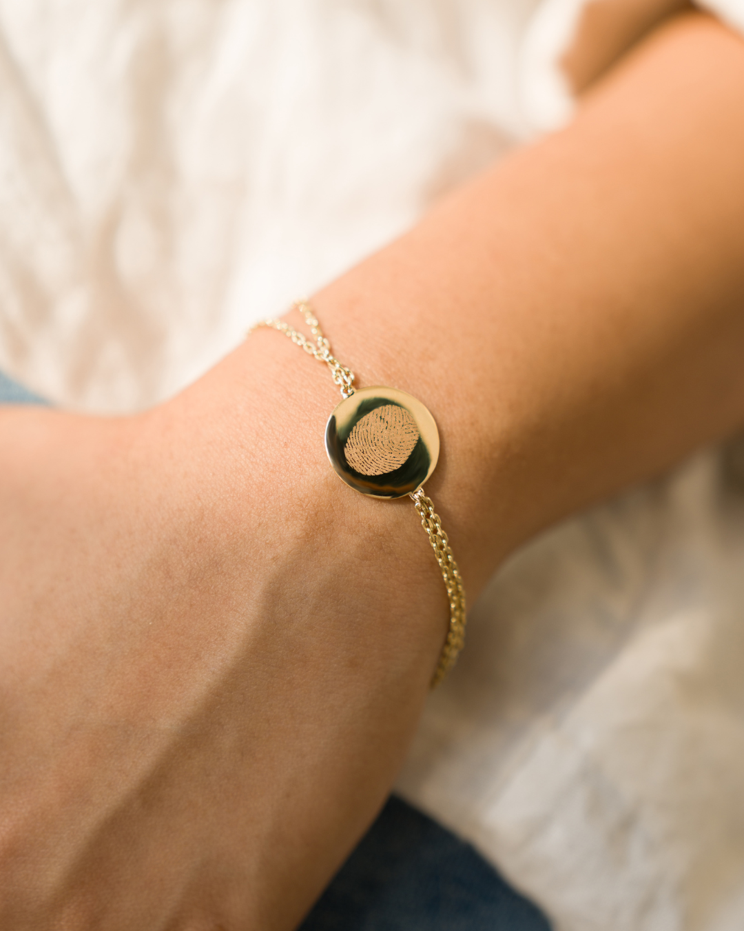 Fingerprint Bracelet - 14k yellow gold