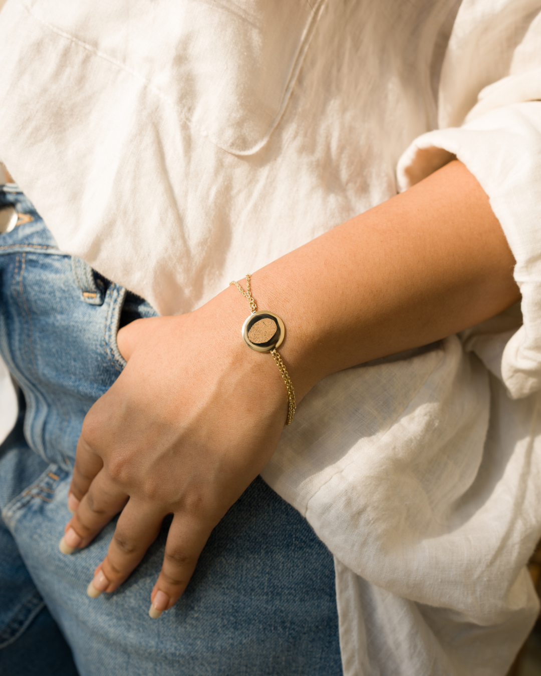 Fingerprint Bracelet - 14k yellow gold