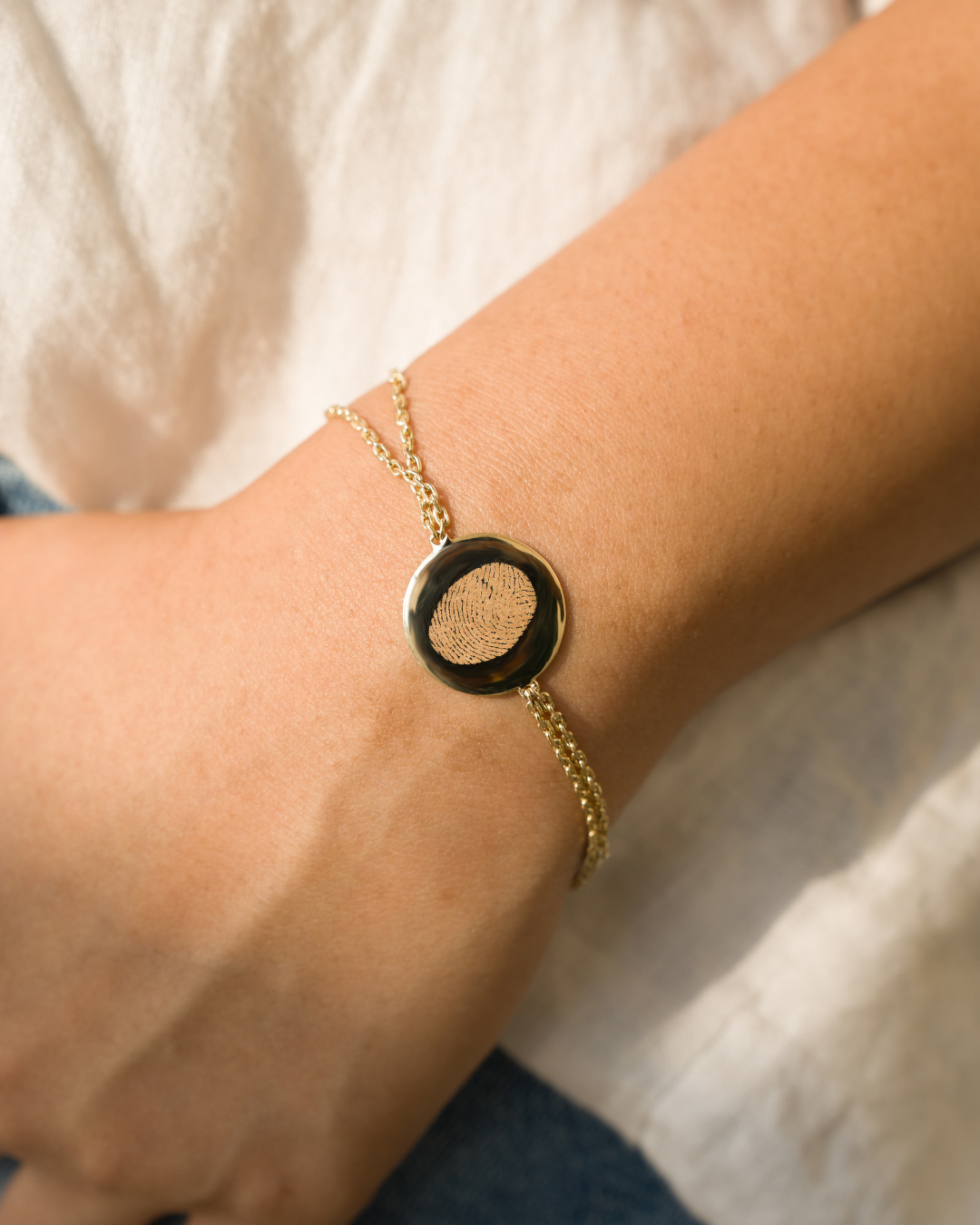 Fingerprint Bracelet - 14k yellow gold