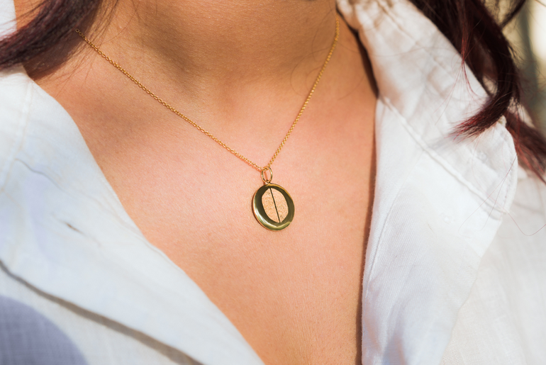 Double Finger Print - Pendant - 14k Yellow Gold