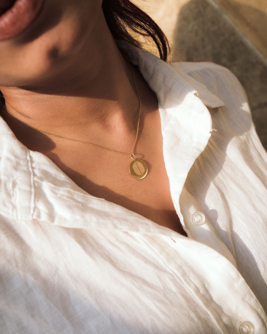 Double Finger Print - Pendant - 14k Yellow Gold