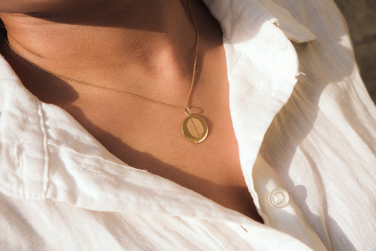 Double Finger Print - Pendant - 14k Yellow Gold