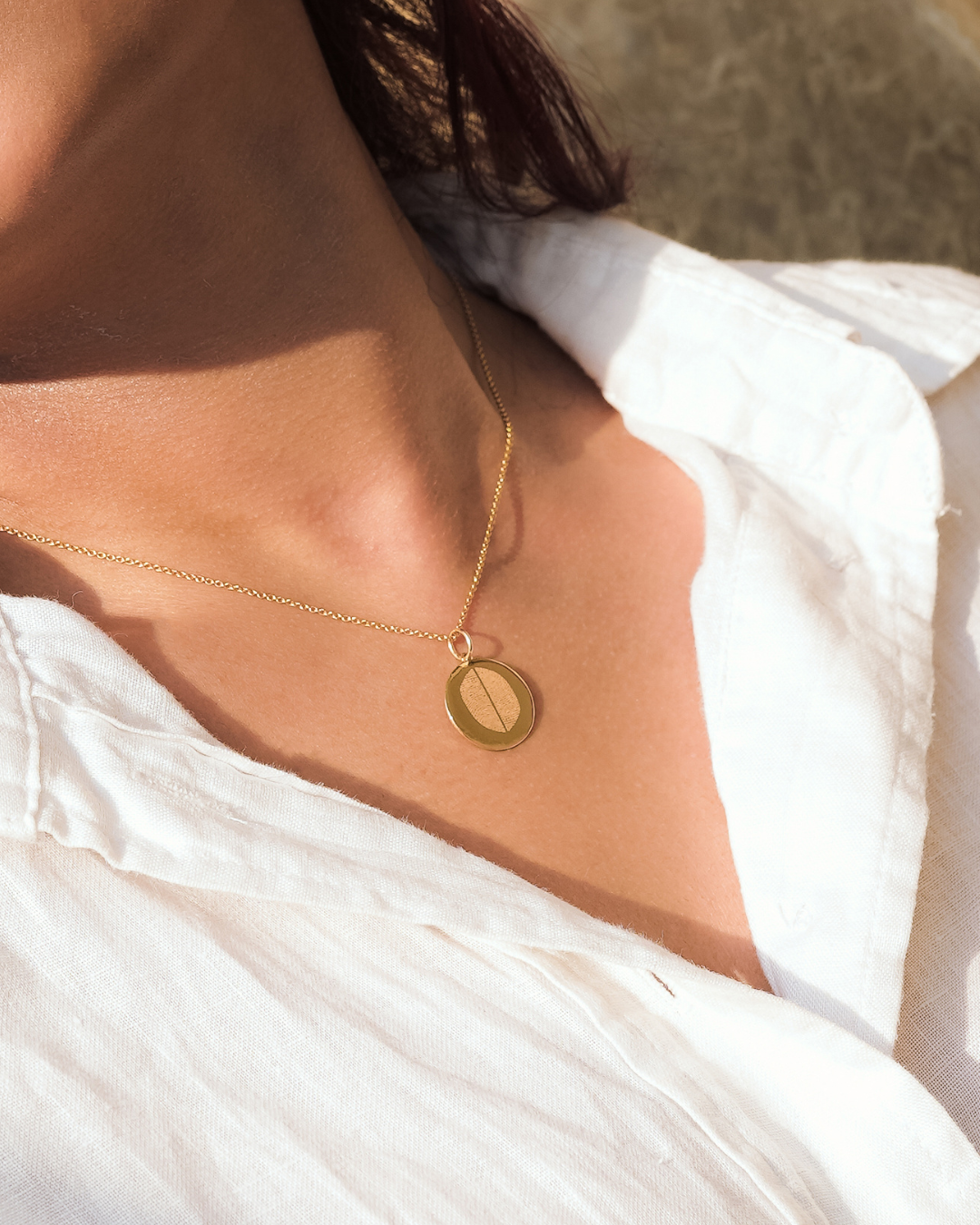 Double Finger Print - Pendant - 14k Yellow Gold
