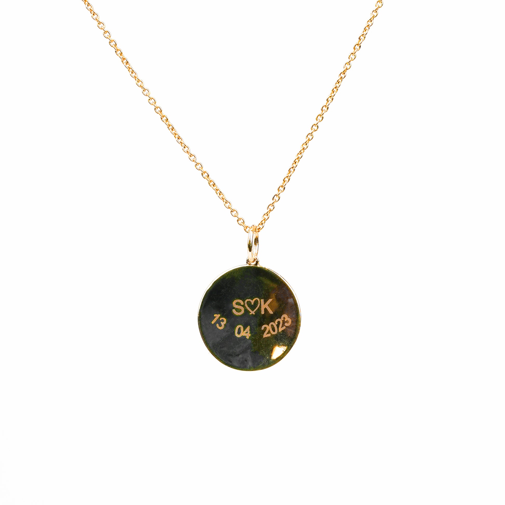 Single Finger Print - Pendant - 14k Yellow Gold