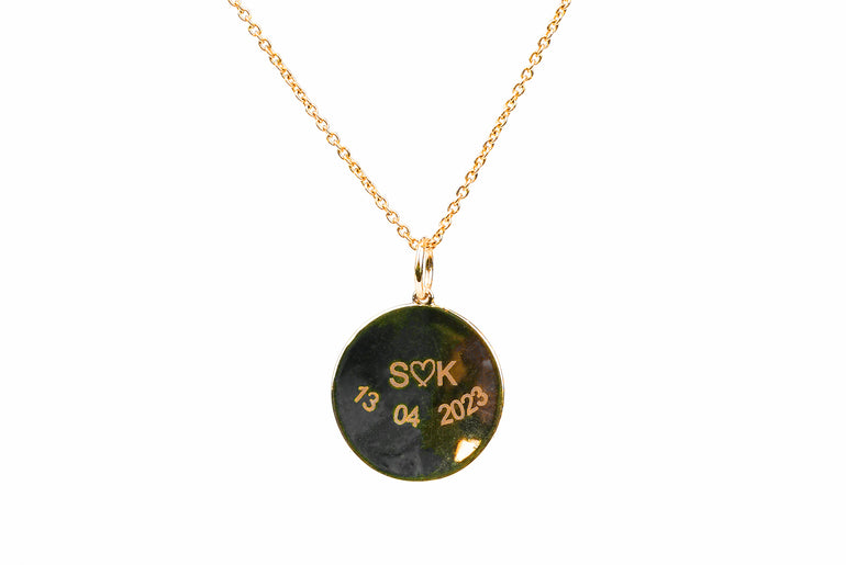 Single Finger Print - Pendant - 14k Yellow Gold
