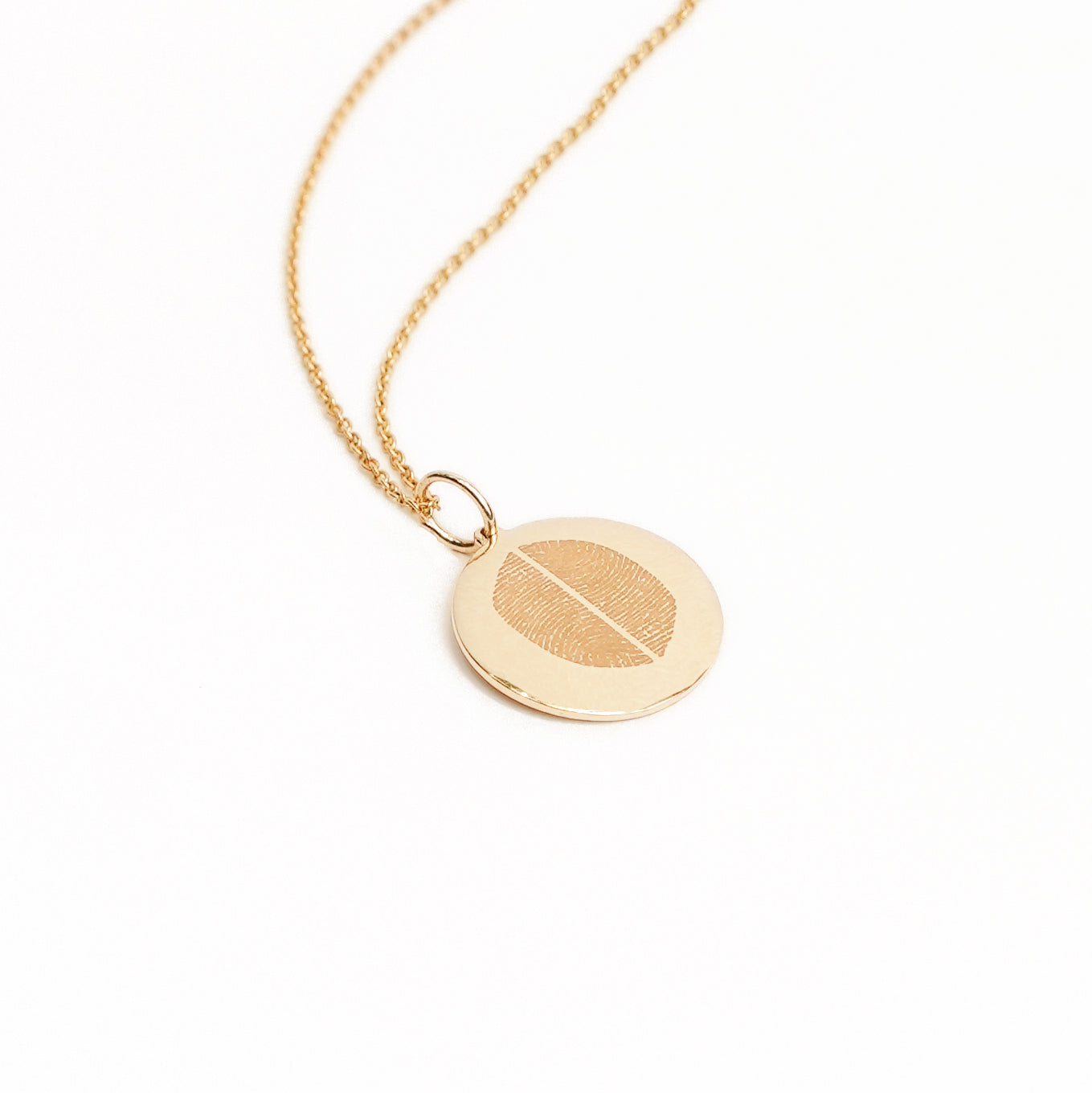 Double Finger Print - Pendant - 14k Yellow Gold