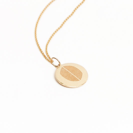 Double Finger Print - Pendant - 14k Yellow Gold