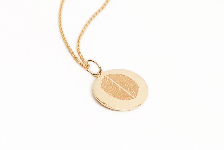 Double Finger Print - Pendant - 14k Yellow Gold