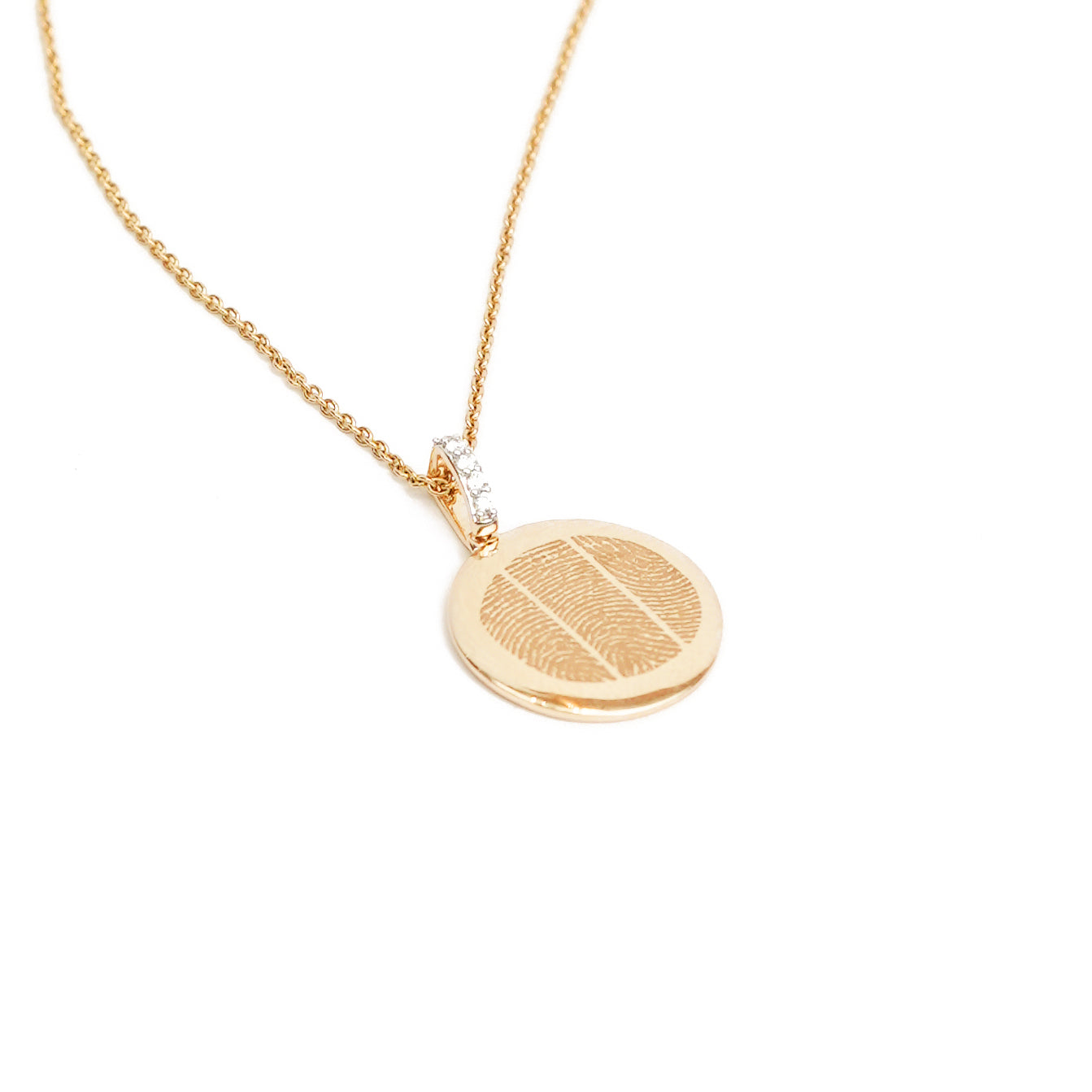 Triple Finger Print - Pendant - 14k Yellow Gold