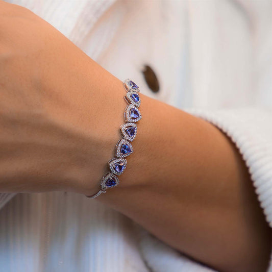 Trillion Tanzanite Diamond Bracelet