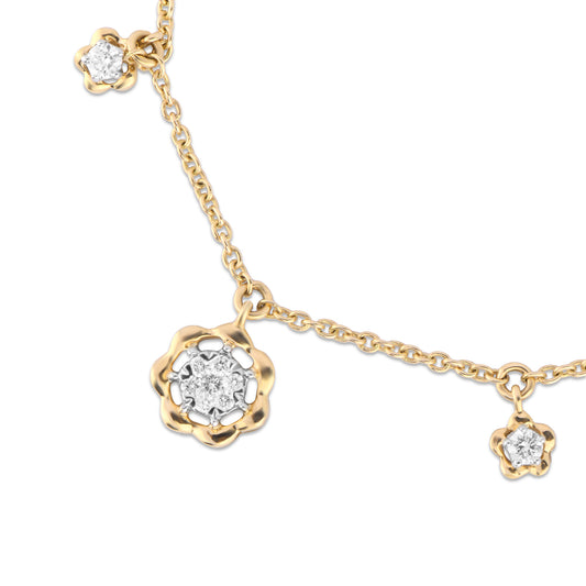 Floral Diamond Charm Bracelet