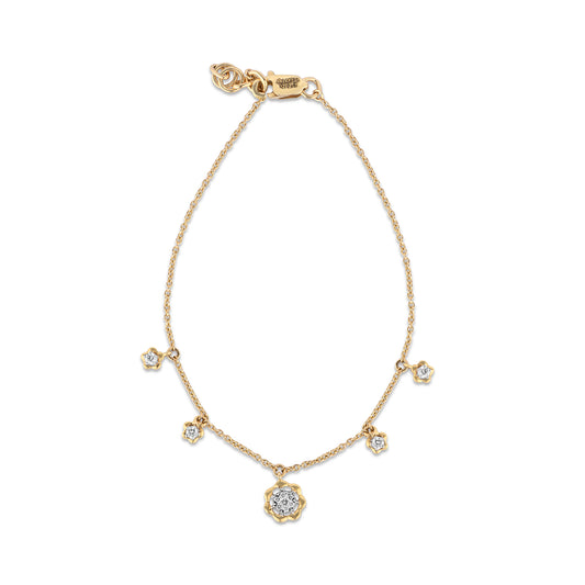 Floral Diamond Charm Bracelet