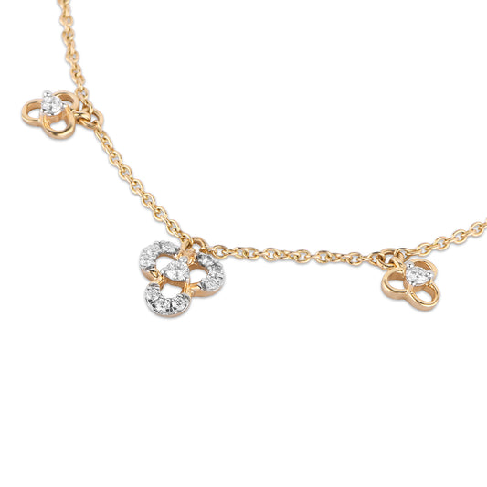 Leafy Diamond Charm Bracelet