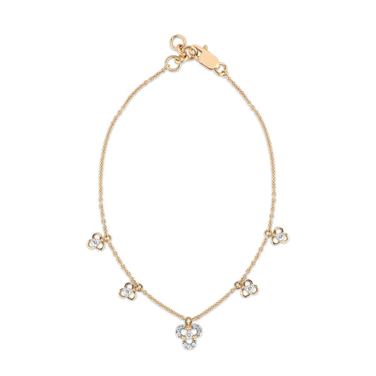 Leafy Diamond Charm Bracelet