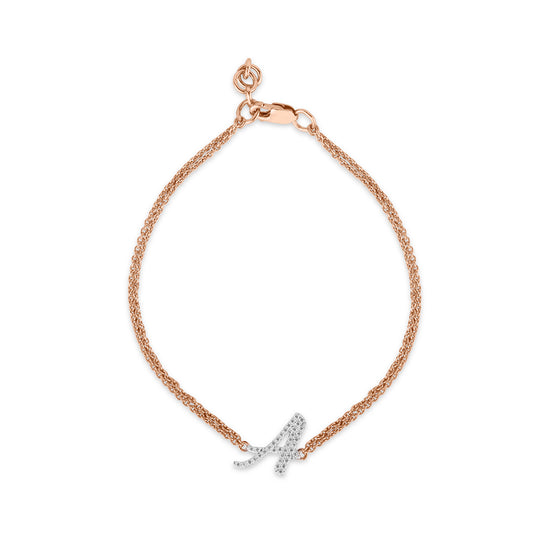 Custom initial Diamond Chain Bracelet