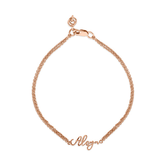 Perosnalized name Chain Bracelet in 18k Gold