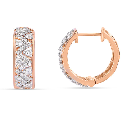 Art Deco Half Diamond  hoops
